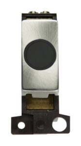 Click Scolmore - Click MiniGrid 20A Ingot Flex Outlet Module Black- Brushed Stainless Steel (MD017BKBS)