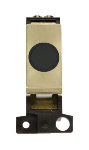Click Scolmore - Click MiniGrid 20A Ingot Flex Outlet Module Black- Satin Brass (MD017BKSB)