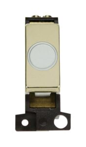 Click Scolmore - Click MiniGrid 20A Ingot Flex Outlet Module White- Brass (MD017WHBR)