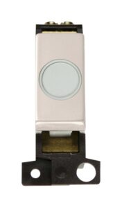 Click Scolmore - Click MiniGrid 20A Ingot Flex Outlet Module White- Pearl Nickel (MD017WHPN)