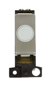 Click Scolmore - Click MiniGrid 20A Ingot Flex Outlet Module White- Stainless Steel (MD017WHSS)