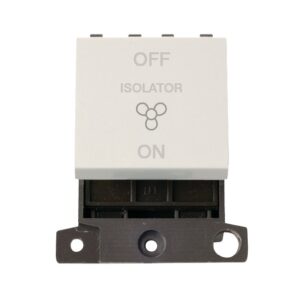 Click Scolmore - Click MiniGrid 10A 3 Pole Fan Isolation Switch Module (MD020PW)