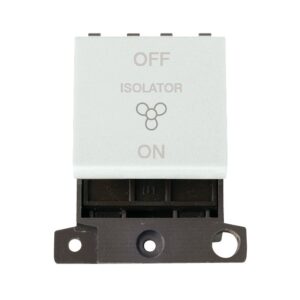 Click Scolmore - Click MiniGrid 10A 3 Pole Fan Isolation Switch Module (MD020WH)