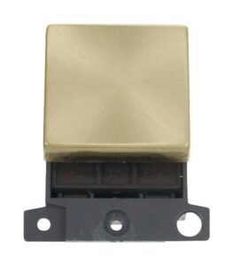 Click Scolmore - Click MiniGrid 20A Dp Ingot Switch Satin Brass (MD022SB)