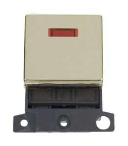Click Scolmore - Click MiniGrid 20A Dp Ingot Switch With Neon Brass (MD023BR)