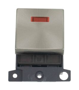 Click Scolmore - Click MiniGrid 20A Dp Ingot Switch With Neon Brushed Stainless Steel (MD023BS)