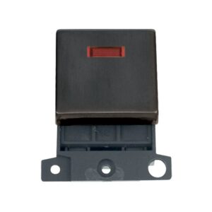 Click Scolmore - Click Minigrid 20A Double Pole Switch Module With Neon Metal Matt Bronze Switch (MD023BZ)