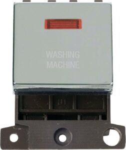 Click Scolmore - Click MiniGrid 20A Dp Ingot Sw+Neon Ch "Washing Machine" (MD023CH-WM)