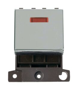 Click Scolmore - Click MiniGrid 20A Dp Ingot Switch With Neon Chrome (MD023CH)