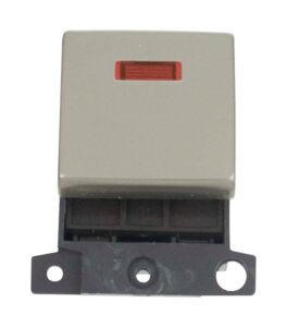 Click Scolmore - Click MiniGrid 20A Dp Ingot Switch With Neon Pearl Nickel (MD023PN)