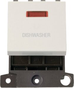 Click Scolmore - Click MiniGrid 20A Dp Ingot Sw+Neon Pw "Dishwasher" (MD023PW-DW)