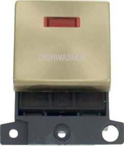 Click Scolmore - Click MiniGrid 20A Dp Ingot Sw+Neon Sb "Dishwasher" (MD023SB-DW)