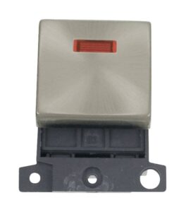 Click Scolmore - Click MiniGrid 20A Dp Ingot Switch With Neon Satin Chrome (MD023SC)