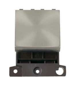Click Scolmore - Click MiniGrid 20A 2 Way Switch Module Satin Chrome (MD024SC)