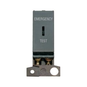 Click Scolmore - Click MiniGrid 13A Resistive Dp Keyswitch "Emergency Test" Black (MD029BK)