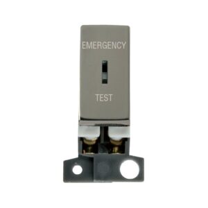 Click Scolmore - Click MiniGrid 13A Resistive Dp Ingot Keyswitch "Emergency Test" Black Nickel (MD029BN)