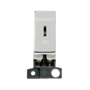 Click Scolmore - Click MiniGrid 13A Resistive Dp Ingot Keyswitch "Emergency Test" Chrome (MD029CH)