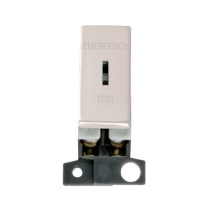 Click Scolmore - Click MiniGrid 13A Resistive Dp Ingot Keyswitch "Emergency Test" Pearl Nickel (MD029PN)