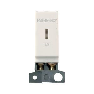 Click Scolmore - Click MiniGrid 13A Resistive Dp Keyswitch "Emergency Test" Polar White (MD029PW)