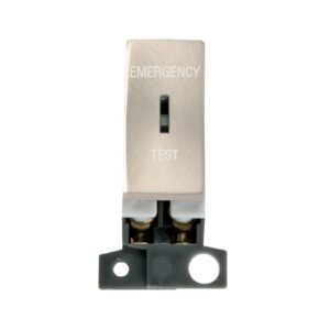 Click Scolmore - Click MiniGrid 13A Resistive Dp Ingot Keyswitch "Emergency Test" Satin Chrome (MD029SC)