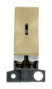 Click Scolmore - Click MiniGrid 13A Resistive Dp Ingot Keyswitch Satin Brass (MD046SB)