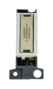 Click Scolmore - Click MiniGrid 13A Fused Ingot Fcu Modul White Brass (MD047WHBR)