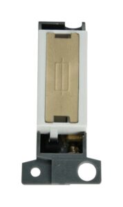Click Scolmore - Click MiniGrid 13A Fused Ingot Fcu Modul White Satin Brass (MD047WHSB)
