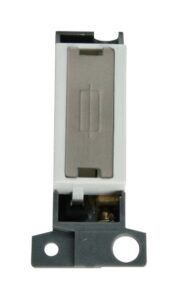 Click Scolmore - Click MiniGrid 13A Fused Ingot Fcu Modul White Stainless Steel (MD047WHSS)