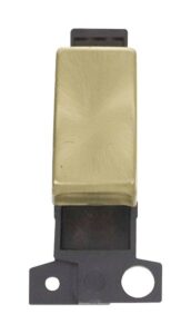 Click Scolmore - Click MiniGrid 10A 3 Position Retractive Ingot Switch Satin Brass (MD075SB)
