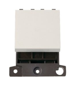 Click Scolmore - Click MiniGrid 20A 2 Way Retractive Switch Module Polar White (Twin Width Module Size) (MD204PW)