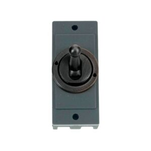 Click Scolmore - Click Minigrid 10Ax 2 Way Toggle Switch Module Metal Matt Bronze (MD9102BZ)
