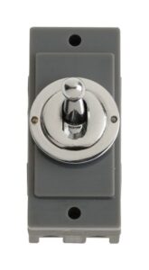 Click Scolmore - Click MiniGrid 10Ax 2 Way Toggle Switch Module Chrome (MD9102CH)