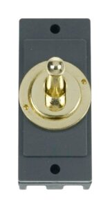 Click Scolmore - Click MiniGrid 10Ax Intermediate Toggle Switch Module Brass (MD9125BR)