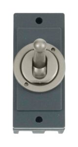 Click Scolmore - Click MiniGrid 10Ax Intermediate Toggle Switch Module Pearl Nickel (MD9125PN)