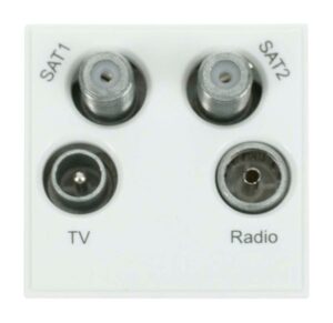 Click Scolmore - Click New Media Quad Tv, Radio, Sat 1 And Sat 2 Polar White (MM440WH)