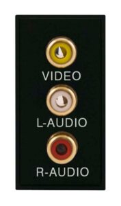 Click Scolmore - Click New Media 25 X 50Mm Triple Rca Module With Screw Terminals Black (MM491BK)