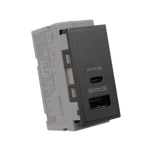Click Scolmore - Click New Media Dual Usb Module 2A Type A 3A Type C Bk (MM586BK)