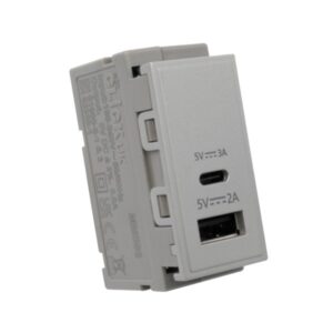 Click Scolmore - Click New Media Dual Usb Module 2A Type A 3A Type C Gy (MM586GY)
