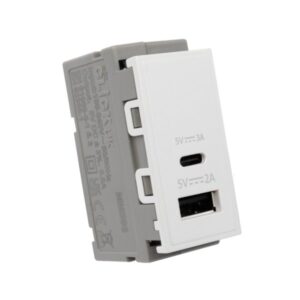 Click Scolmore - Click New Media Dual Usb Module 2A Type A 3A Type C Wh (MM586WH)
