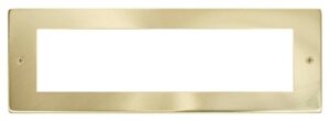 Click Scolmore - Click New Media Small Media Front Plate (8 Module) Satin Brass (MP508SB)
