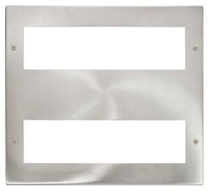 Click Scolmore - Click New Media Large Media Front Plate (2 X 8 Module) Brushed Stainless (MP516BS)