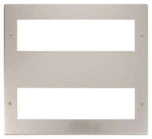 Click Scolmore - Click New Media Large Media Front Plate (2 X 8 Module) Pearl Nickel (MP516PN)