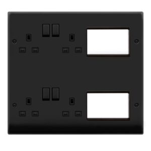 Click Scolmore - Click New Media 4 X Switch Skt 6 X Nm Mod Aperture Matt Black (MP606MBBK)