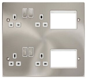 Click Scolmore - Click New Media 4 X 13A Dp Switched Sockets, (2X3) New Media Module Apertures (MP606SCWH)