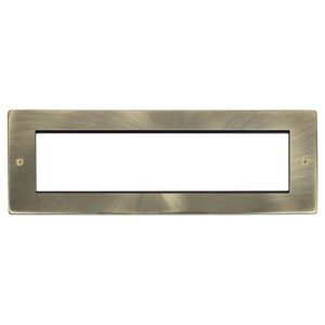 Click Scolmore - Click New Media Small New Media Unfurnished Front Plate & Yoke 8 Apertures Antique Brass (MP608AB)