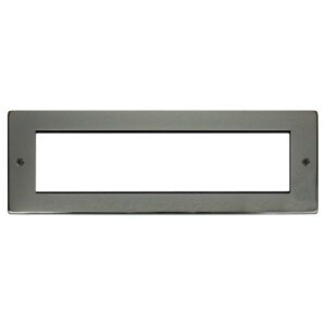 Click Scolmore - Click New Media Small New Media Unfurnished Front Plate & Yoke 8 Apertures Black Nickel (MP608BN)