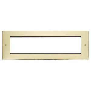 Click Scolmore - Click New Media Small New Media Unfurnished Front Plate & Yoke 8 Apertures Polished Brass (MP608BR)