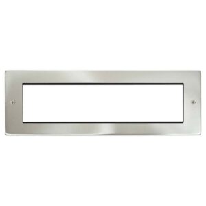 Click Scolmore - Click New Media Small New Media Unfurnished Front Plate & Yoke 8 Apertures Brushed Stainless (MP608BS)
