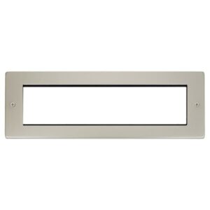 Click Scolmore - Click New Media Small New Media Unfurnished Front Plate & Yoke 8 Apertures Pearl Nickel (MP608PN)