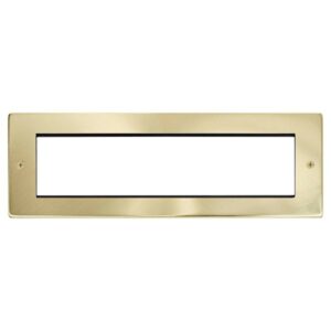 Click Scolmore - Click New Media Small New Media Unfurnished Front Plate & Yoke 8 Apertures Satin Brass (MP608SB)